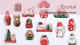  Presentation with white christmas - Presentation design featuring small-decorative-wood-christmas-toy background and a lemonade colored foreground