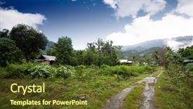  Presentation with indonesia - Presentation design having small dirt road background and a tawny brown colored foreground