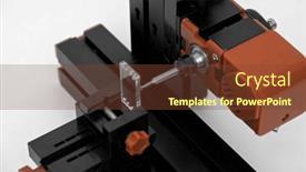  Presentation with milling machine - Presentation design featuring small-diy-milling-machine background and a tawny brown colored foreground