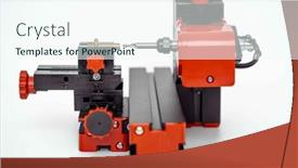  Presentation with modeling - Theme having small-diy-milling-machine background and a cool aqua colored foreground