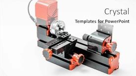  Presentation with lathe - PPT theme consisting of small-diy-turning-lathe-machine background and a  colored foreground