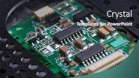  Presentation with electronics - Colorful presentation design enhanced with small-electronics-module-inside backdrop and a dark gray colored foreground