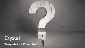  Presentation with space suit - PPT layouts enhanced with a huge question mark background and a gray colored foreground