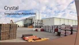  Presentation with industrial concrete - Amazing PPT theme having small enterprises - concrete industrial building plant backdrop and a  colored foreground