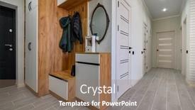  Presentation with storage - Slides with small-entrance-hallway-interior background and a coral colored foreground