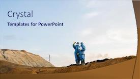  Presentation with polluted - PPT layouts with small-figures-of-two-ecologists background and a sky blue colored foreground