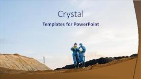  Presentation with polluted - Audience pleasing PPT layouts consisting of small-figures-of-two-female backdrop and a sky blue colored foreground