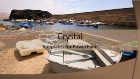  Presentation with pearl harbor - PPT layouts having small fisherboats at the harbor background and a  colored foreground