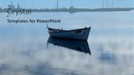  Presentation with fishing boat - Slide deck featuring small-fishing-boat-floating background and a light blue colored foreground