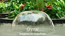  Presentation with park night city - Cool new presentation design with small fountain in the city backdrop and a gray colored foreground