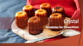  Presentation with french pastry - Beautiful PPT theme featuring small french pastry with rum backdrop and a tawny brown colored foreground