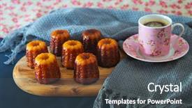  Presentation with french pastry - Slide deck consisting of small french pastry with rum background and a  colored foreground