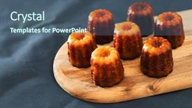  Presentation with french pastry - Theme having small french pastry with rum background and a  colored foreground