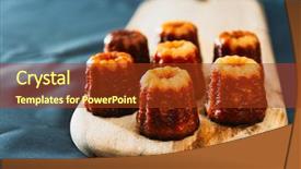  Presentation with french pastry - Colorful presentation enhanced with small french pastry with rum backdrop and a tawny brown colored foreground