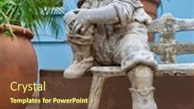  Presentation with surgical - Slides with small-garden-concrete-statue background and a tawny brown colored foreground