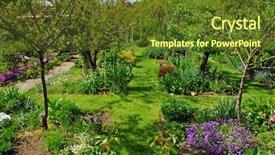  Presentation with fruit trees - PPT layouts consisting of small-garden-with-a-lot background and a tawny brown colored foreground