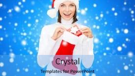  Presentation with christmas holidays - Presentation theme with small gift box and stocking background and a light blue colored foreground