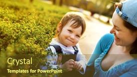  Presentation with life - Colorful PPT theme enhanced with small-girl-enjoying-life backdrop and a tawny brown colored foreground