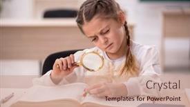  Presentation with drugs - Presentation having small-girl-in-drugs-synthesis background and a coral colored foreground