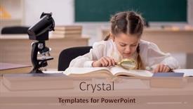  Presentation with drugs - Presentation design with small-girl-in-drugs-synthesis background and a coral colored foreground