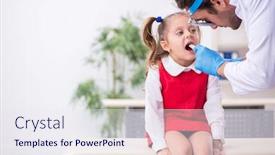  Presentation with otorhinolaryngologist - Presentation theme having small-girl-visiting-young-male background and a sky blue colored foreground