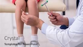  Presentation with doctor visiting family - Colorful PPT theme enhanced with small-girl-visiting-young-male backdrop and a light gray colored foreground