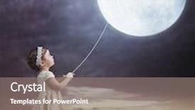  Presentation with lead - Audience pleasing presentation theme consisting of small girl with moon on a lead backdrop and a gray colored foreground
