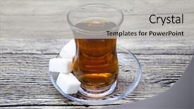  Presentation with turkish restaurant business plan - PPT theme having small glass of turkish tea background and a  colored foreground