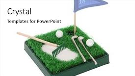  Presentation with mini golf - Theme featuring small golf game set isolated background and a white colored foreground