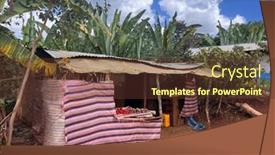  Presentation with corrugated iron - Slides consisting of small-grocery-shop-made background and a tawny brown colored foreground