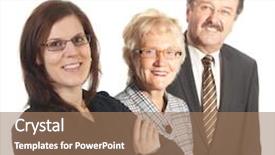  Presentation with forward - Audience pleasing PPT theme consisting of small group of business people in business suits standing looking forward isolated over white backdrop and a coral colored foreground