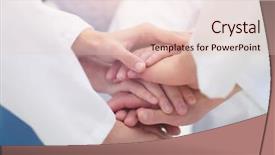  Presentation with team group yellow - Colorful PPT layouts enhanced with small group of doctor team backdrop and a  colored foreground