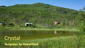  Presentation with swedish - Slides featuring small-group-of-houses background and a tawny brown colored foreground
