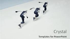  Presentation with rink - Theme with small-group-of-young-athletes background and a white colored foreground