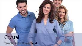  Presentation with group of happy couples - Presentation theme featuring small groups students - happy group of friends standing background and a  colored foreground