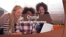  Presentation with team meeting - Cool new slides with small groups students - multiethnic startup business team backdrop and a  colored foreground