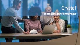  Presentation with start up business - Colorful PPT theme enhanced with small groups students - multiethnic startup business team backdrop and a  colored foreground