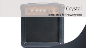  Presentation with guitar - Cool new slide deck with small-guitar-combo-amplifier-isolated backdrop and a light gray colored foreground