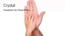  Presentation with hand shake - Amazing slide set having small hands - hand shake of the child backdrop and a  colored foreground