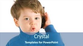  Presentation with phone - Presentation theme enhanced with small hands - little boy talking background and a  colored foreground