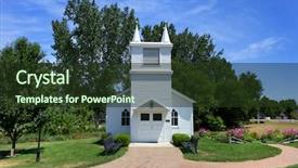  Presentation with church - Colorful PPT layouts enhanced with small historic church in south backdrop and a tawny brown colored foreground