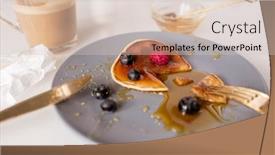  Presentation with pancake - Amazing presentation having small-homemade-pancake-with-honey backdrop and a lemonade colored foreground