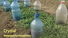  Presentation with soil water - Colorful slide deck enhanced with small hotbeds and grass mulch backdrop and a tawny brown colored foreground