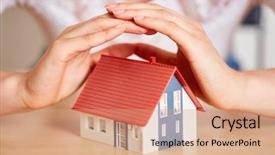  Presentation with insurance - Colorful slides enhanced with small house as insurance backdrop and a coral colored foreground