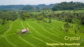  Presentation with hut - Audience pleasing presentation design consisting of small-hut-with-rusty-tin backdrop and a tawny brown colored foreground