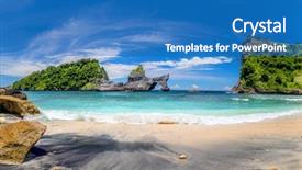  Presentation with clean water - Theme having small island and perfect azure background and a teal colored foreground