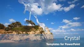  Presentation with zakynthos - Slide set having small-island-in-greece-zakynthos background and a teal colored foreground