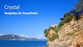  Presentation with zakynthos - Slide deck with small-island-in-greece-zakynthos background and a cobalt blue colored foreground