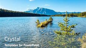  Presentation with water sun - PPT theme enhanced with small-island-in-shallow-water background and a teal colored foreground