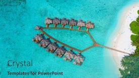  Presentation with animals winter - Presentation theme featuring small-island-in-the-maldives background and a teal colored foreground